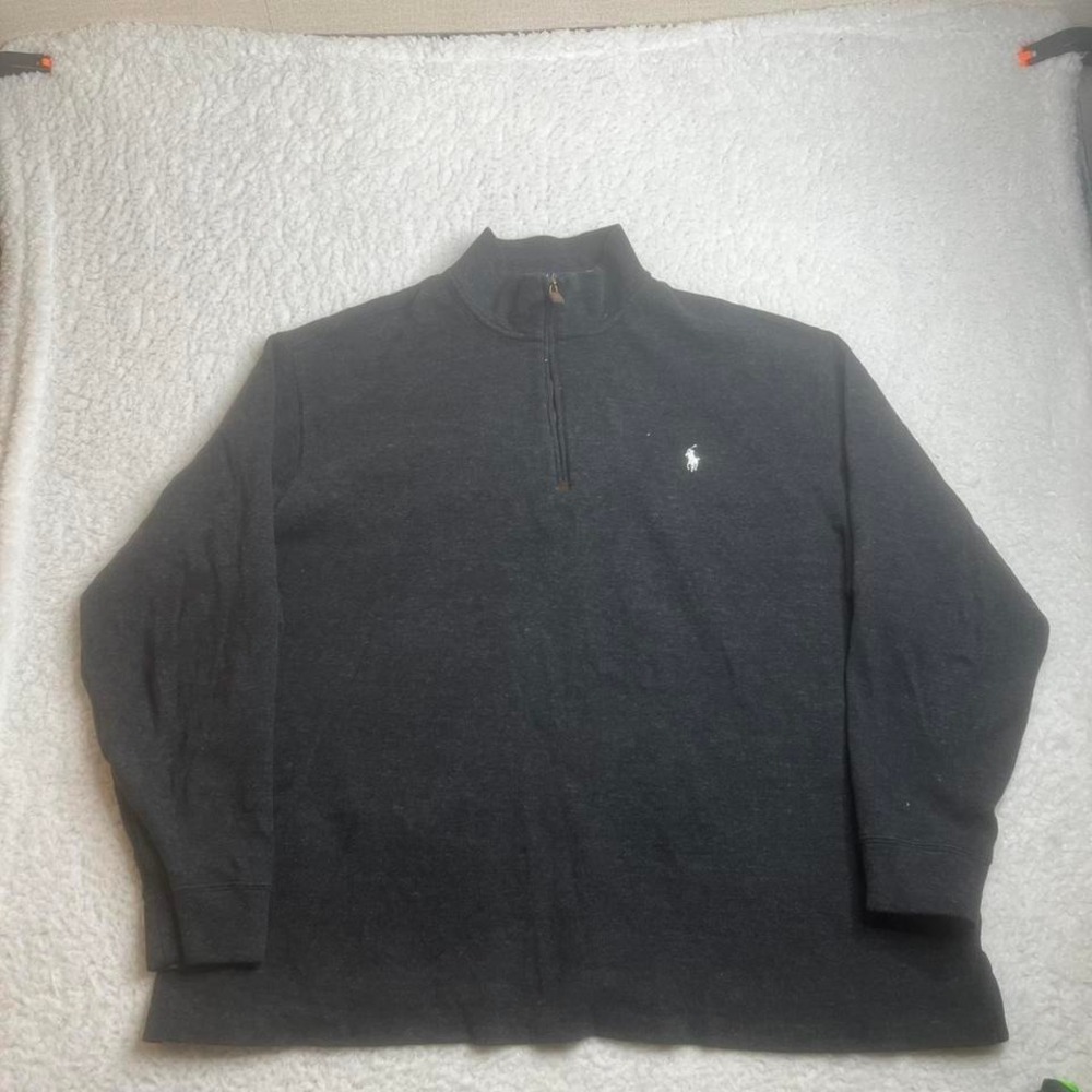 Polo Ralph Lauren men's gray quarter‎ zip sweater preppy casual 2xb